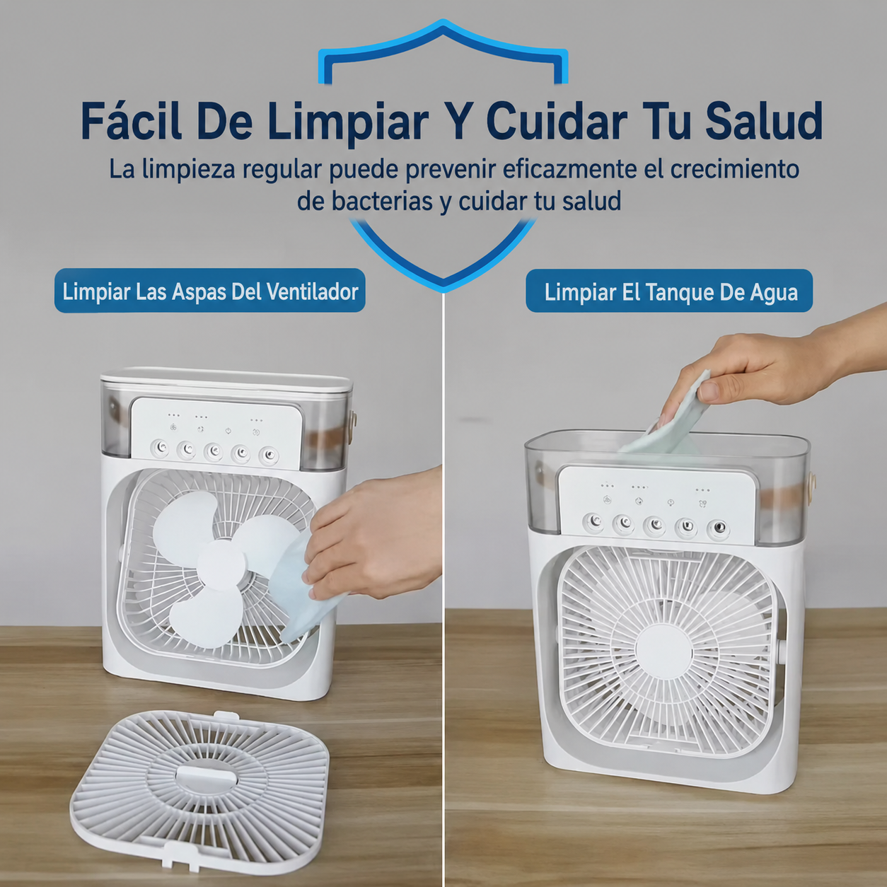 Aire acondicionado portátil 3 en 1 Enfriador evaporativo, mini ventilador con nebulizador y humidificador