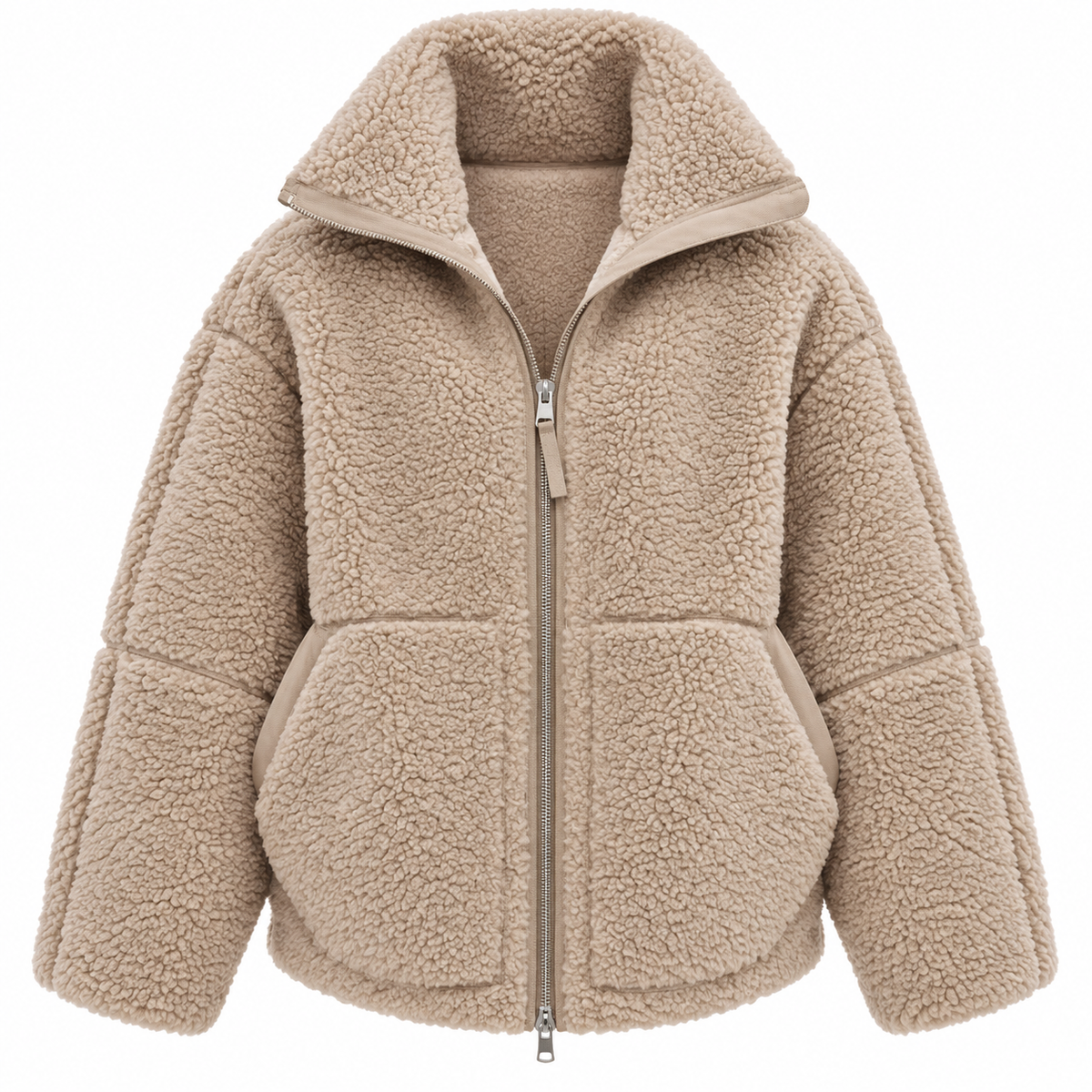 Warme, zachte en trendy oversized sherpa damesjas